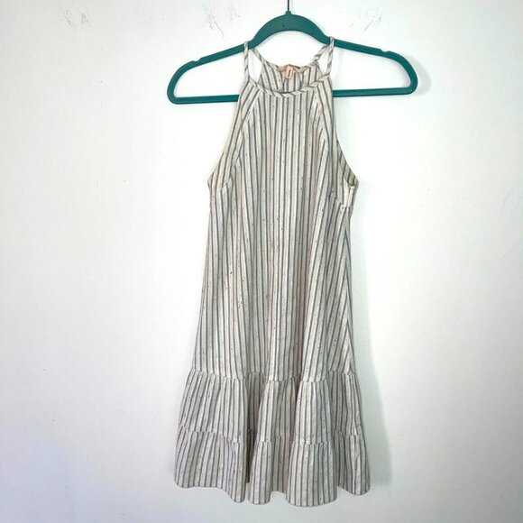 Rebecca Taylor La Vie Halter Dress Womens Size 00 Cotton Striped Ruffle India - Picture 11 of 13